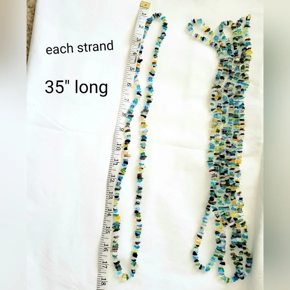 Two Long Strands Stone/ Glass Chips - Picture 12 of 12